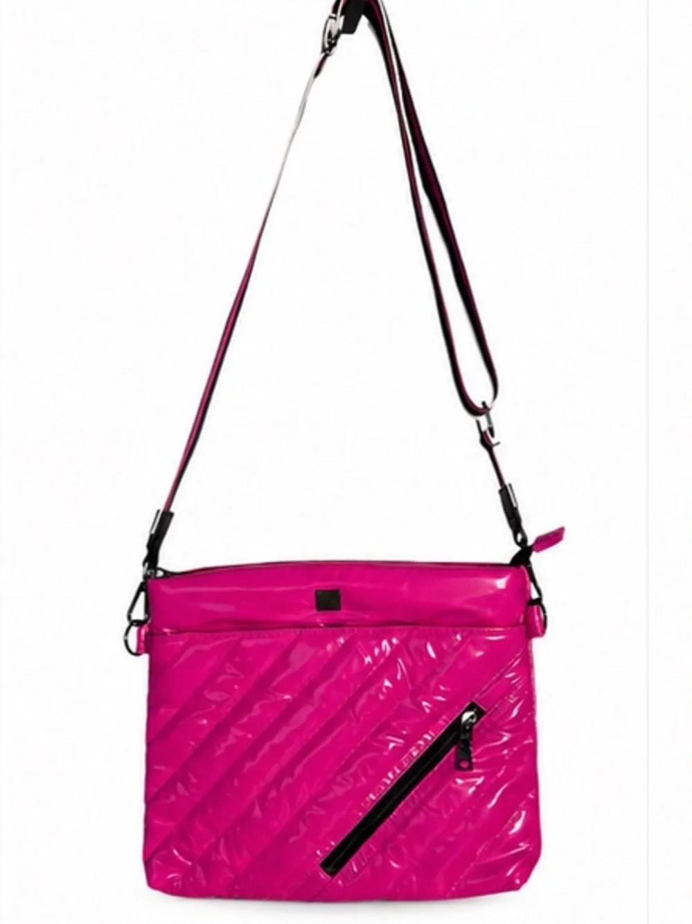 Think Rolyn NEW Diagonal Bum Bag Hot Pink Large  Quilted Crossbody Messenger